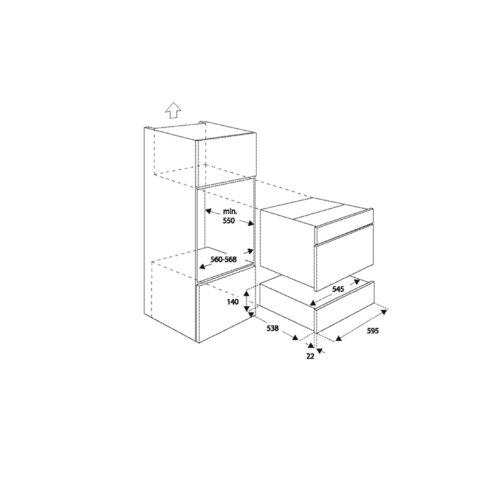 60x15cm Cassetto Scaldavivande | Bertazzoni