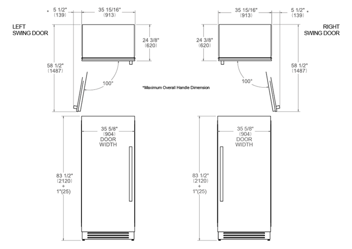 90 cm Colonna Frigorifero da incasso con porta in acciaio inossidabile | Bertazzoni