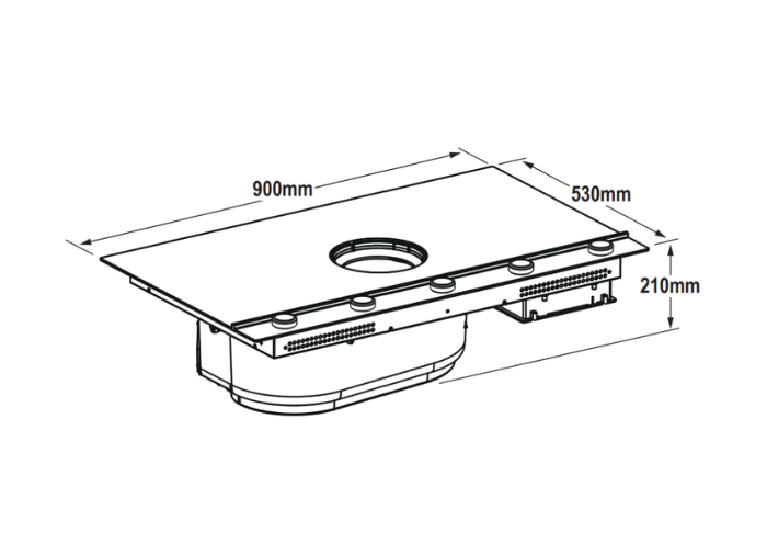90 cm Piano Induzione con Manopole, 4 Zone Cottura, Cappa Integrata Centrale | Bertazzoni