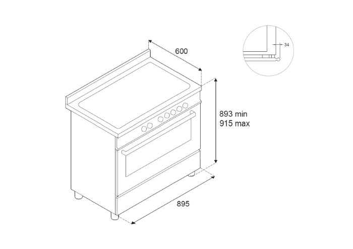 90 cm piano a induzione, forno elettrico | Bertazzoni