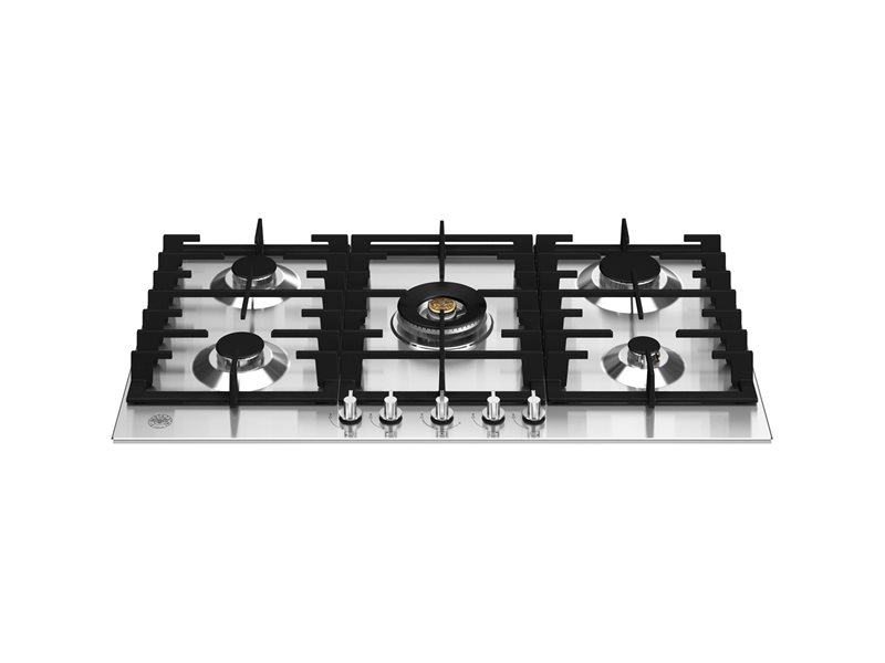 90 cm piano gas con dual wok centrale | Bertazzoni - Acciaio inox