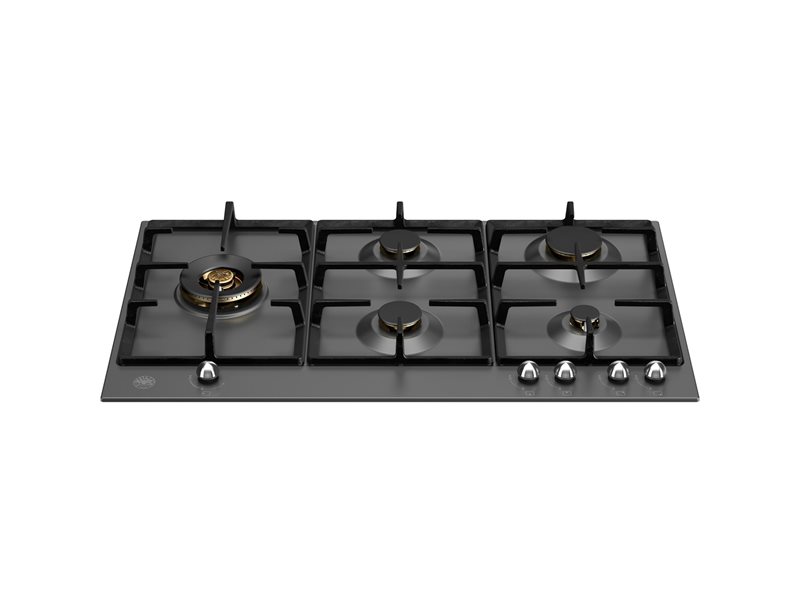 90 cm piano gas con dual wok laterale | Bertazzoni - Nero Opaco