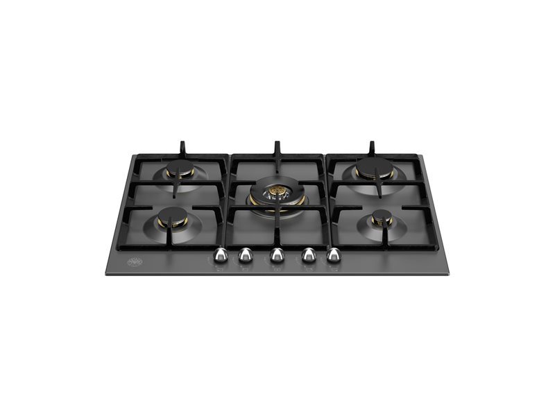 75 cm piano gas con wok centrale | Bertazzoni - Nero Opaco