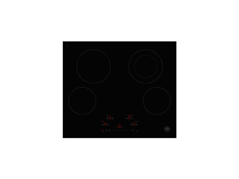 24 Ceran Touch Control Cooktop 4 heating zones