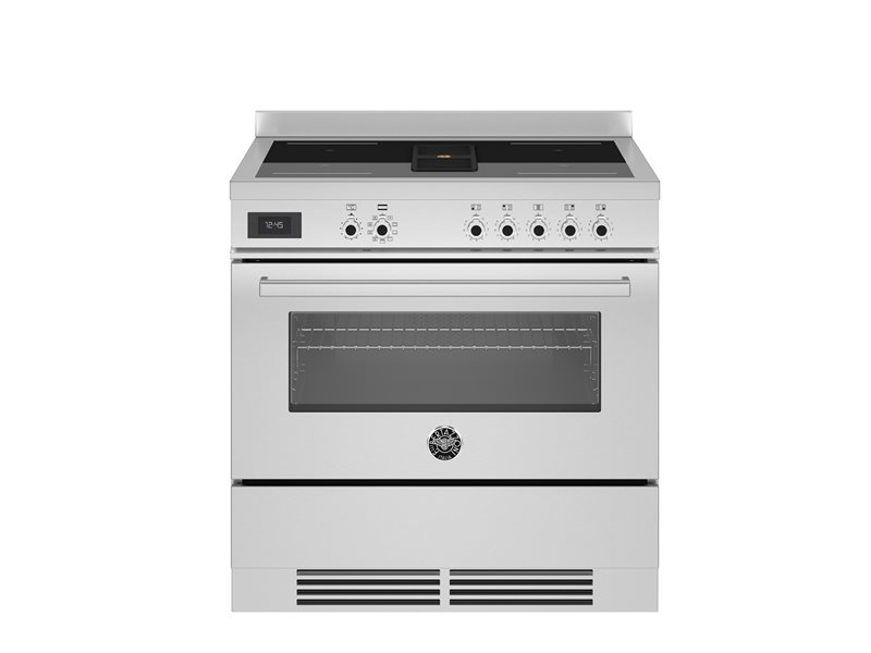 90cm cucina Air-Tec con piano a induzione e cappa integrata, forno elettronico | Bertazzoni - Acciaio inox