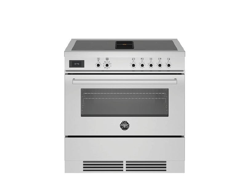 90cm cucina Air-Tec con piano a induzione e cappa integrata, forno elettronico | Bertazzoni - Acciaio inox