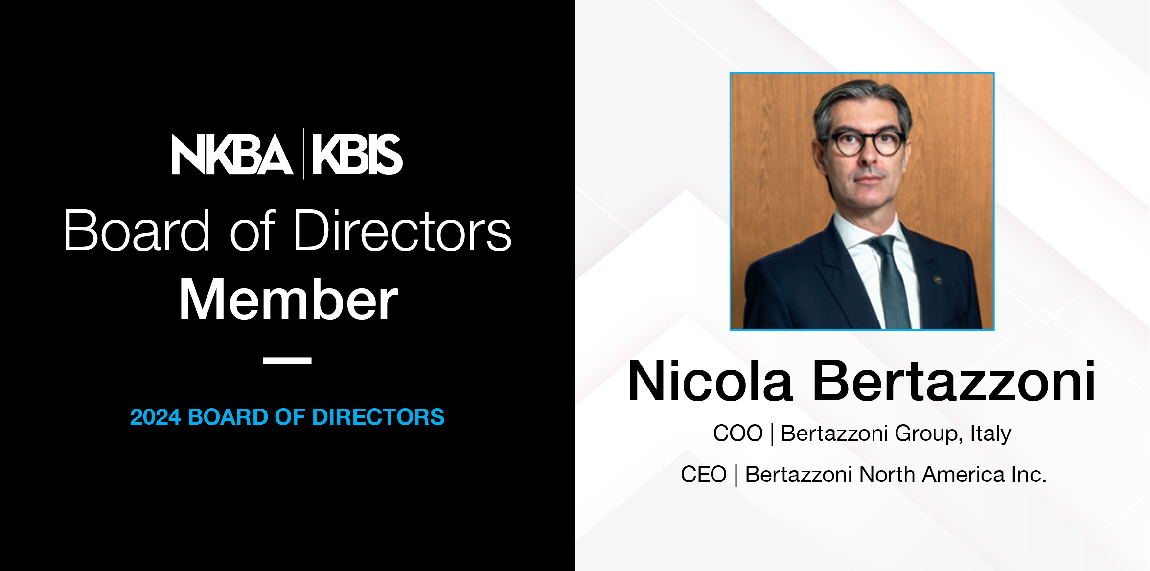 Nicola Bertazzoni nominato nel Consiglio di Amministrazione NKBA | KBIS 2024 - Bertazzoni